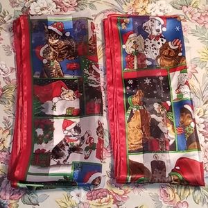 Cat & Dog Christmas Scarves, NWOT #0191